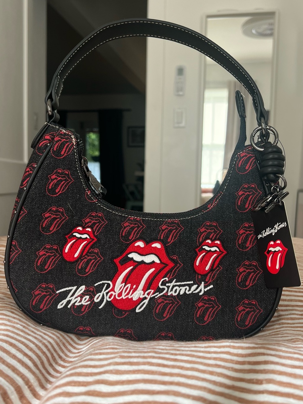 The Rolling Stones Black & Red Logo Purse